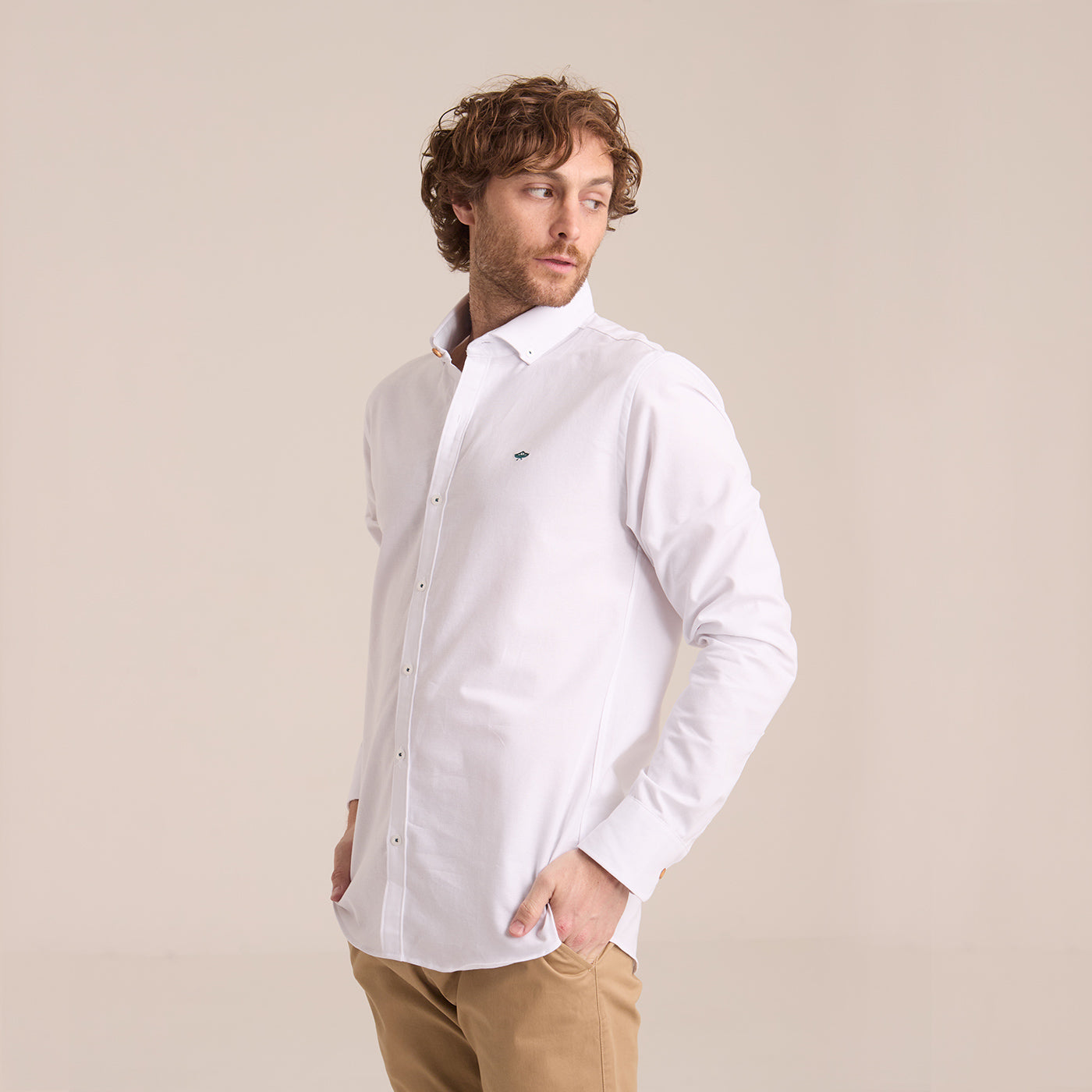 Camisa blanca manga larga hombre – Porto Blanco - Main Image