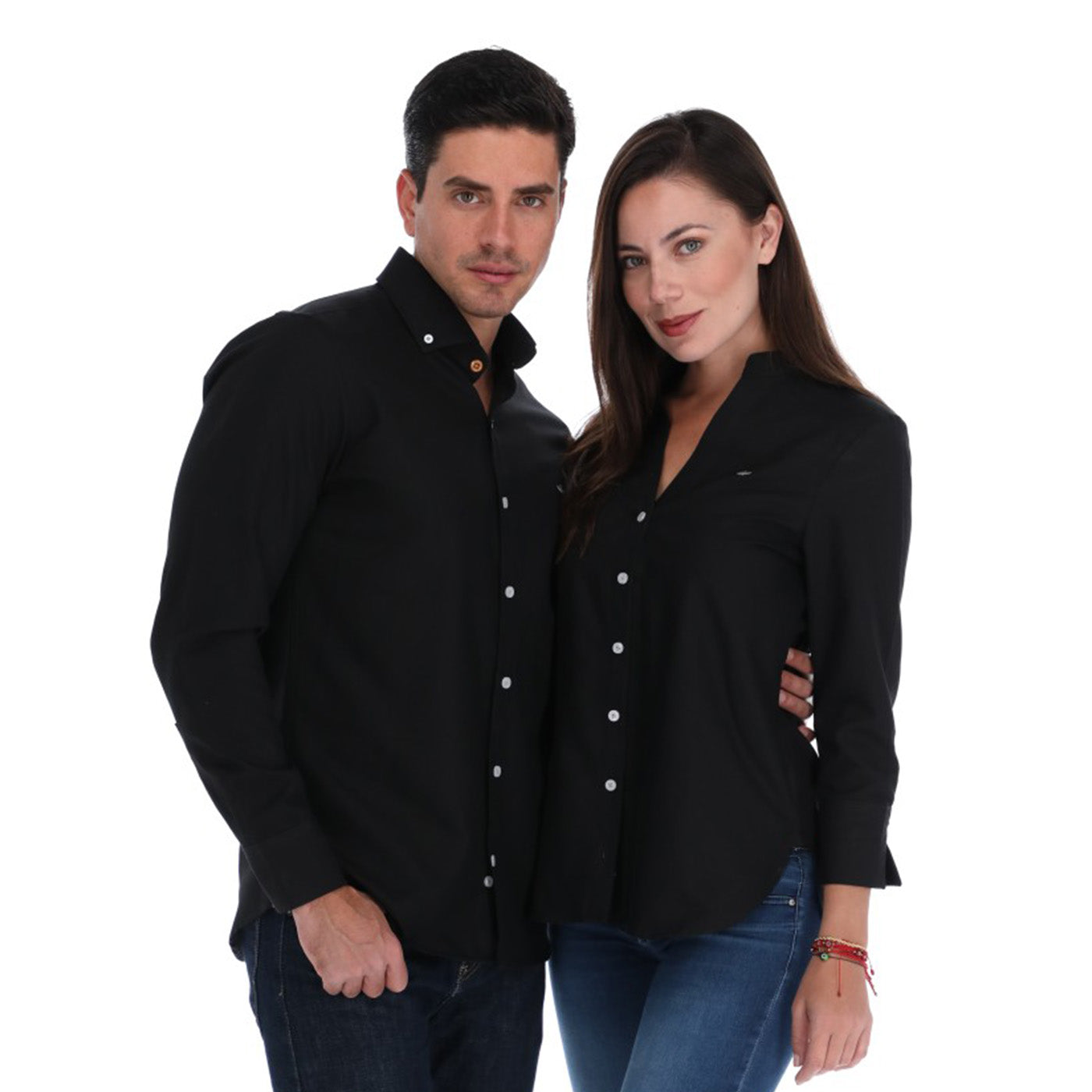 Camisa Negra Casual Mujer Porto Blanco - Main Image