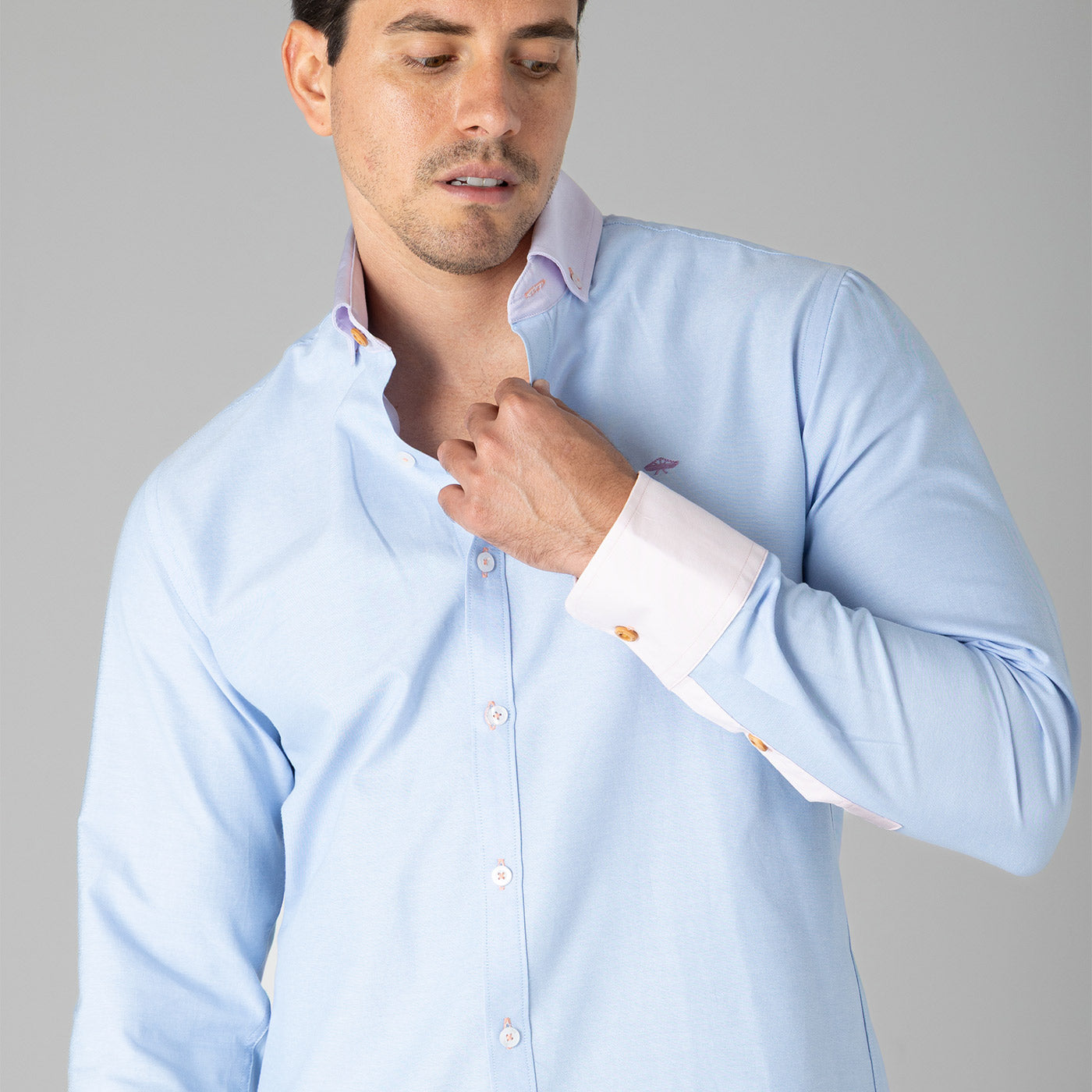 Camisa de Vestir Manga Larga para Hombre Button Down – Porto Blanco